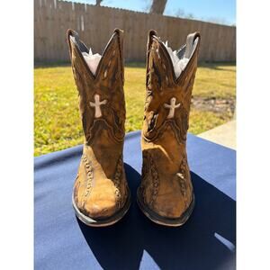 Dan Post Brown Snip Toe Cowboy Boots Childrens Size 12